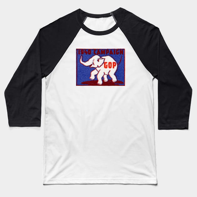 Vote Republican in 1940 Baseball T-Shirt by historicimage